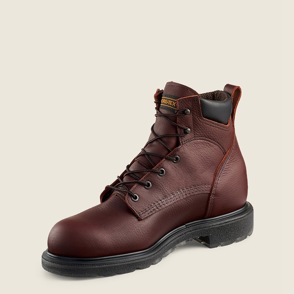 Red Wing Mens Supersole® 2.0 - 6-inch Waterproof Soft Toe - Work Boots Burgundy - 5428AVMTK